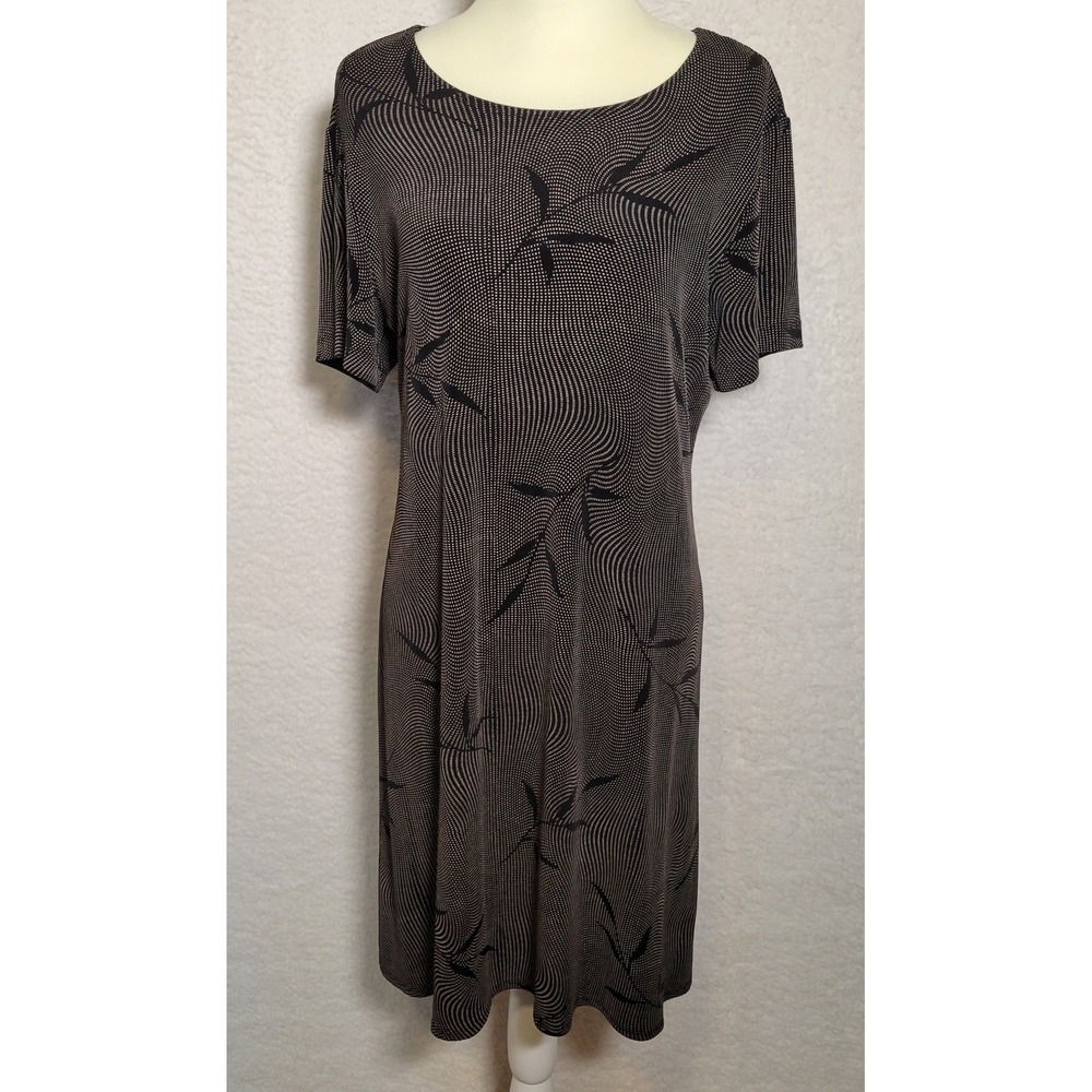 Teddi Glitter Dress Size 14P Evening Party Formal Long Short Sleeve Black 0671